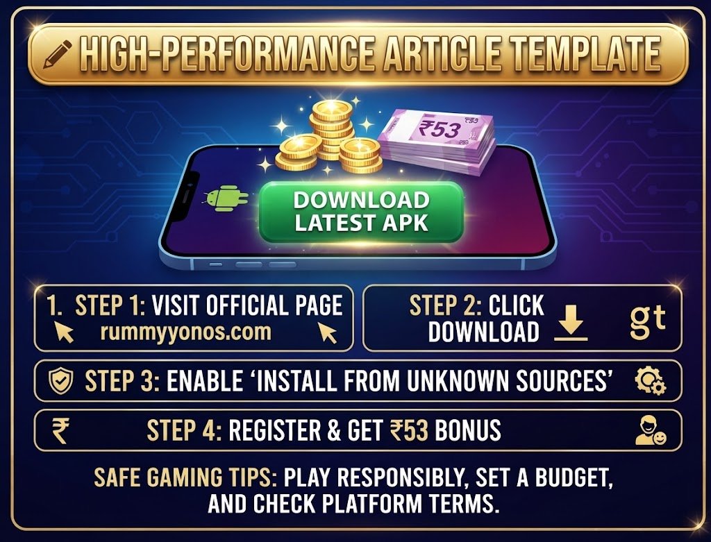 How to Download Yono Rummy APK (Latest Version) & Get ₹53 Bonus