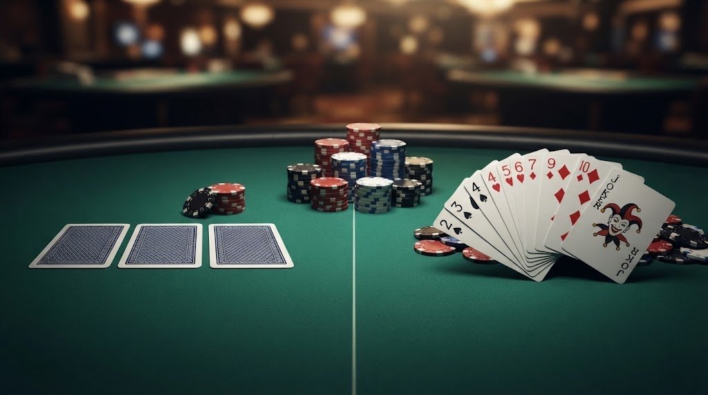 Teen Patti vs Rummy comparison table and playing cards